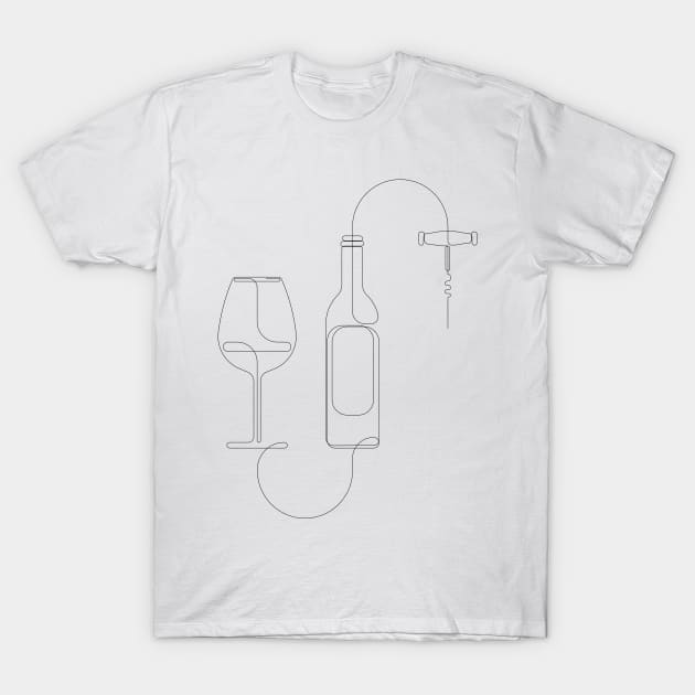 wine training - single line T-Shirt by addillum